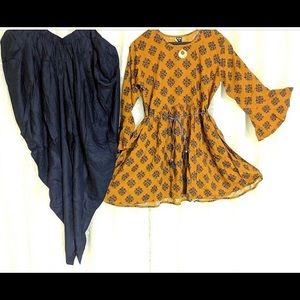 fusion outfit top bottoms Punjabi Indian pants